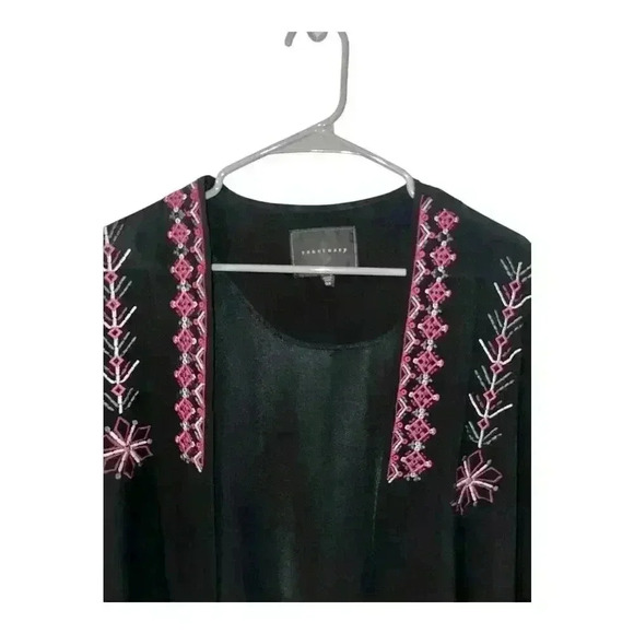 Anthropologie Sanctuary Black Embroidered Kimono, One Size - Picture 3 of 6